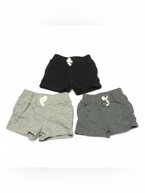 Baby Gerber Shorts size 3-6 months black, light gray, dark gray